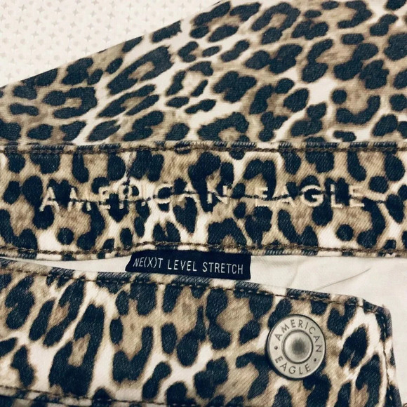 NWOT American Eagle Brown Next Level Hi Rise Animal Print Jegging Jeans Sz 24 - Picture 4 of 10